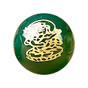 God of Wealth Green Agate bead close-up for custom gemstone bracelet design