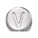 Round steel_V bead close-up for custom gemstone bracelet design