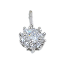 Silver Sunflower bead close-up for custom gemstone bracelet design