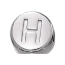 Round steel_H bead close-up for custom gemstone bracelet design