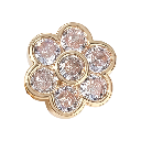 14K Plum Blossom bead close-up for custom gemstone bracelet design